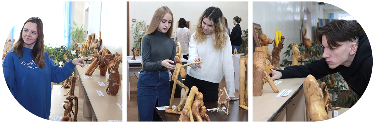 Выставка корнепластики в библиотеке СибГИУ